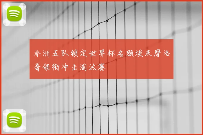 非洲五队锁定世界杯名额埃及摩洛哥领衔冲击淘汰赛